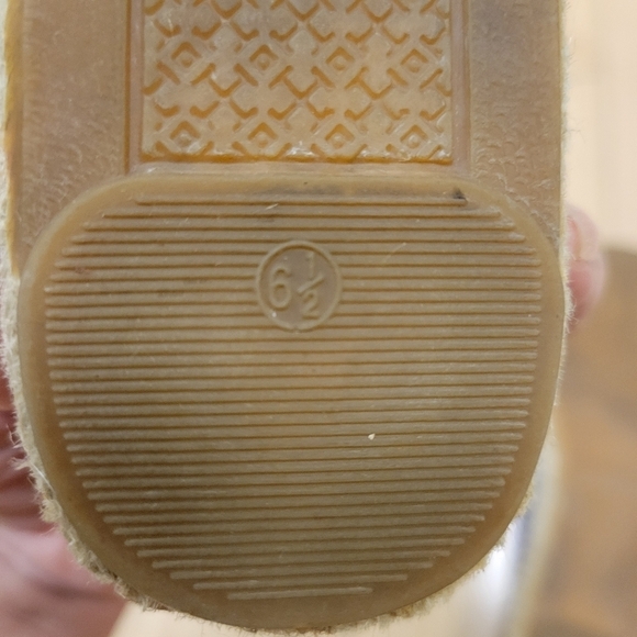 Tory Burch  espadrille casual ballet flats navy blue olive green size 6.5 - Picture 10 of 10